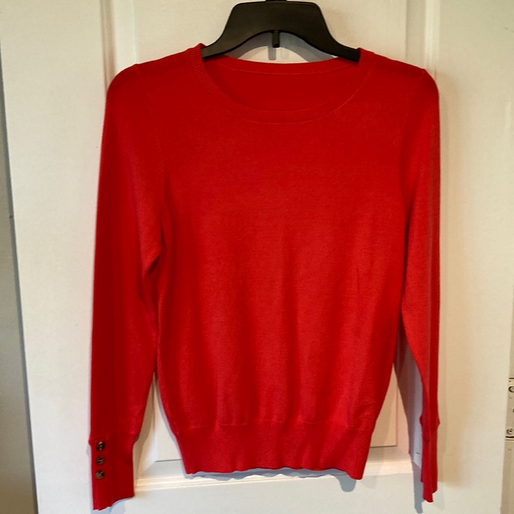 Ann Taylor Petite Red/Orange Summer-weight Pullover